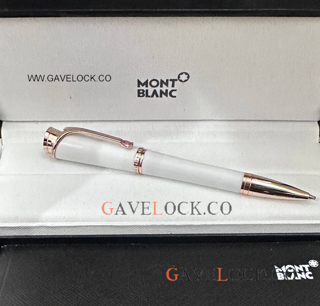 Best Copy Montblanc Grace Kelly Ballpoint White Rose Gold